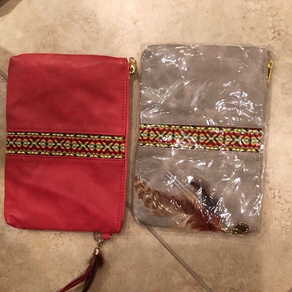 Kim and Zozi Pink Clutch Small Pen Stains on Back - Picture 4 of 4